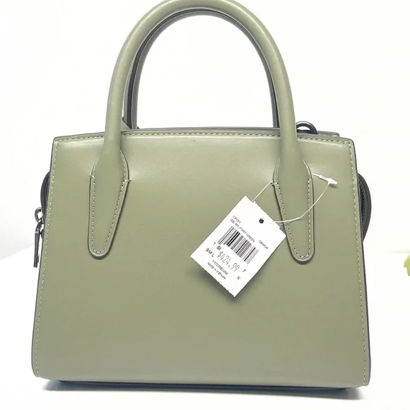 Coach Andrea Carryall 2way Refined Calf Leather Bag in Military GreenCP081 NWT
